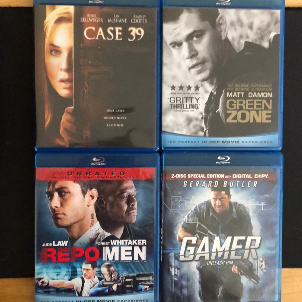 4 Blue Ray movies